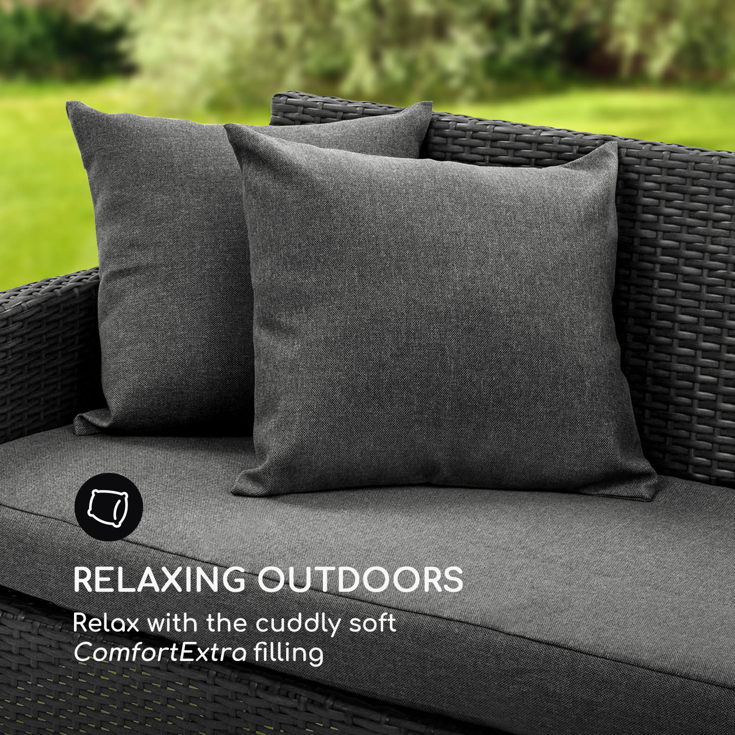 Blumfeldt Titania Pillows, vankúš, polyester, nepremokavý, melírovaný tmavosivý – Obrázok 2