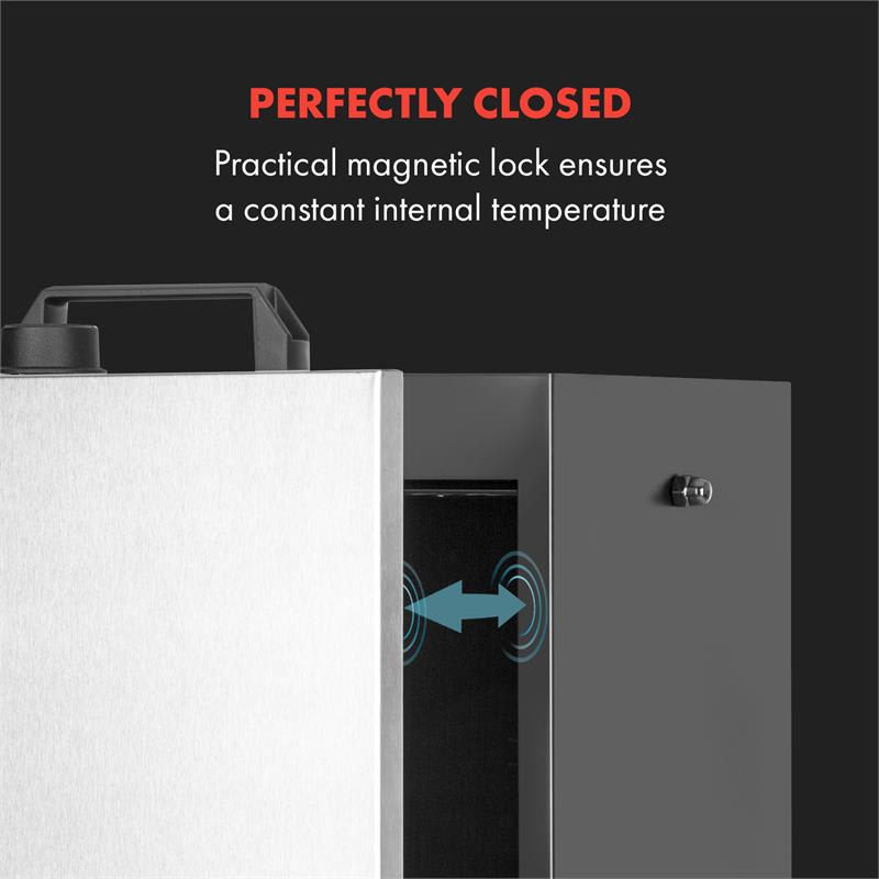 Klarstein Flintstone Steel, udiareň, udiarenská pec, 1600 W, integrovaný teplomer, ušľachtilá oceľ – Obrázok 3