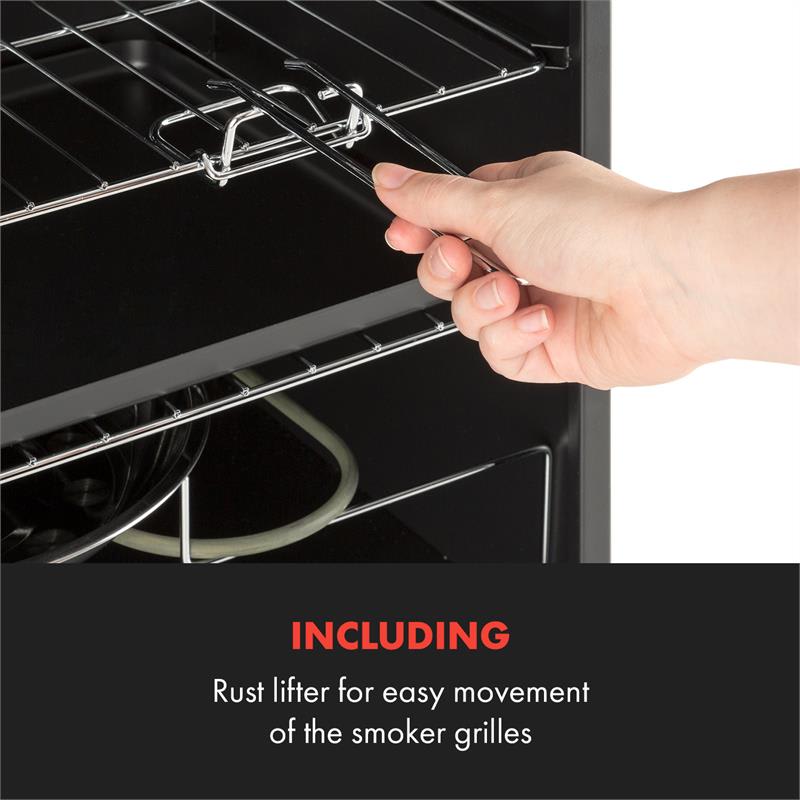 Klarstein Flintstone Steel, udiareň, udiarenská pec, 1600 W, integrovaný teplomer, ušľachtilá oceľ – Obrázok 4