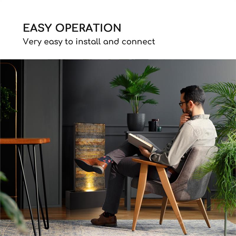 Blumfeldt Raincastle, záhradná fontána, 12 LEDiek, pumpa 8 W, IPX8, Loopflow Concept – Obrázok 4