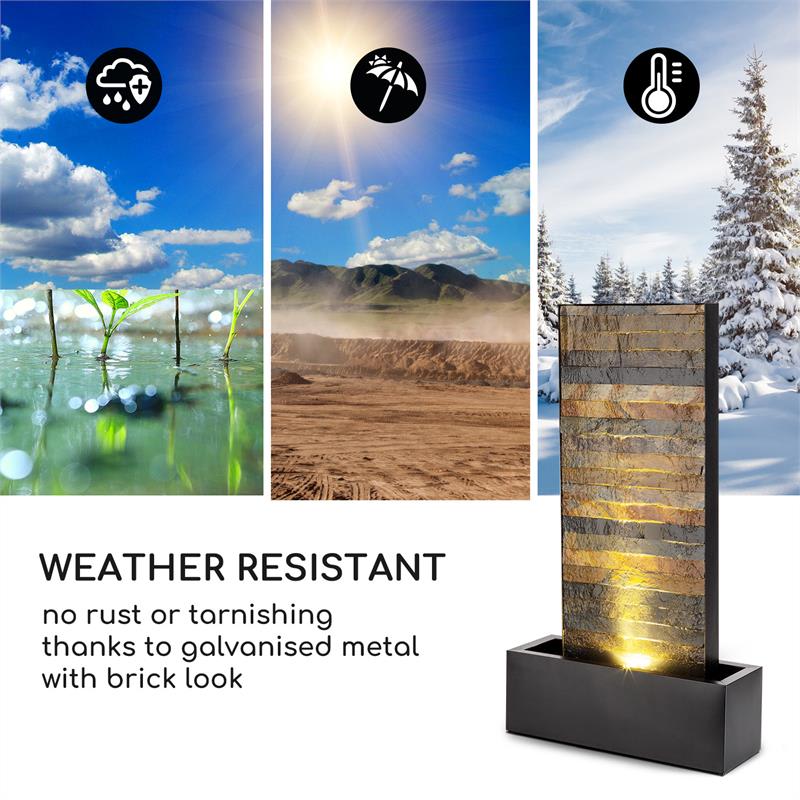 Blumfeldt Raincastle, záhradná fontána, 12 LEDiek, pumpa 8 W, IPX8, Loopflow Concept – Obrázok 5