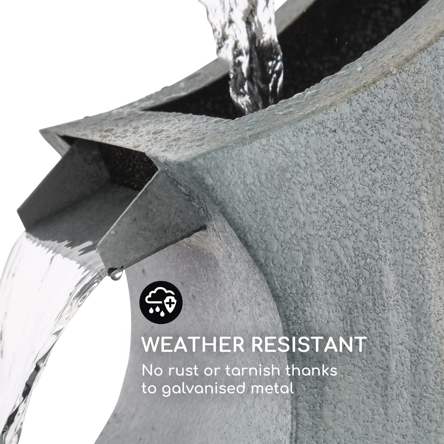 Blumfeldt Trumpet Flow, záhradná fontána, 8 W, pozinkovaný kov, LEDky – Obrázok 5