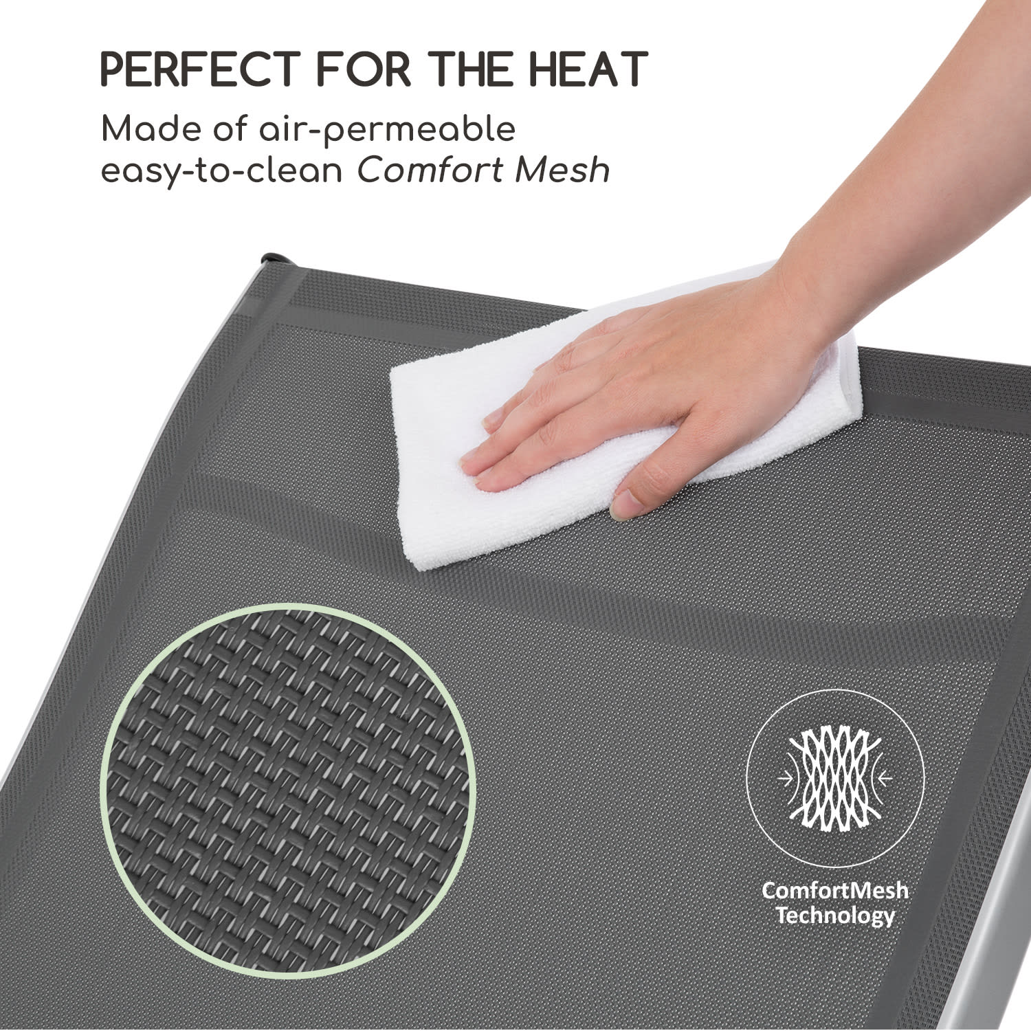 Blumfeldt Beverly Wood, záhradné lehátko, hojdacie kreslo, hliník, sivé – Obrázok 2