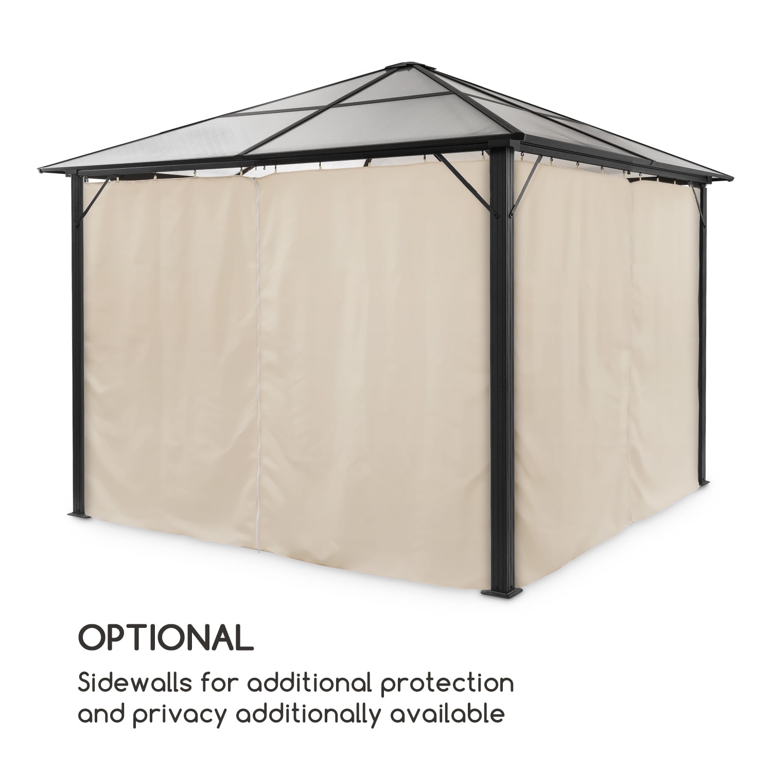 Blumfeldt Pantheon Solid Sky, altánok so strechou, 3 x 3 m, polykarbonát, hliník – Obrázok 2
