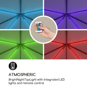 Blumfeldt Pantheon Illumina, altánok so strechou, polykarbonát, hliník, čierny