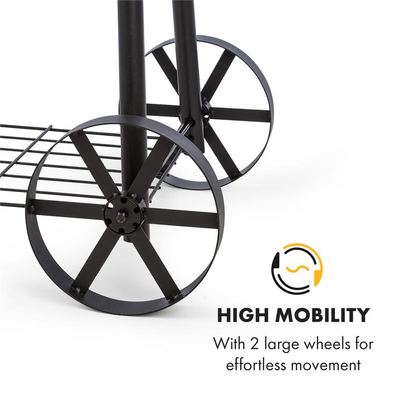 Klarstein Beef Brisket, gril s udiarňou, teplomer, kolesá, čierny – Obrázok 5