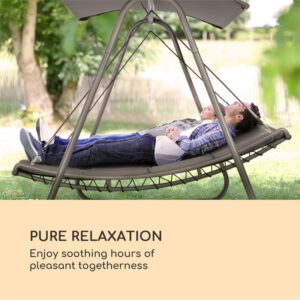 Blumfeldt Garden Grove, záhradné ležadlo, swing bed, oceľový rám, slnečná strecha, polyester, antracit