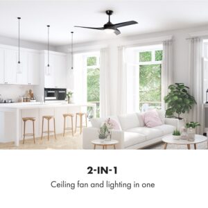 Klarstein Figo, stropný ventilátor, 52" (132 cm) Ø, výkon: 55 W, čierny