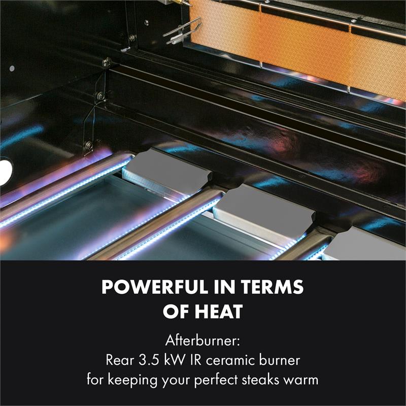 Klarstein Tomahawk 4.2 SBG plynový gril 6 horákov 20,7 kW 64x42 cm gril nerezová oceľ – Obrázok 4