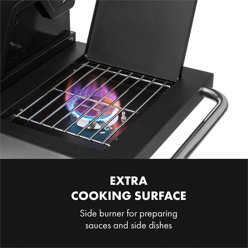 Klarstein Tomahawk 4.2 SBG plynový gril 6 horákov 20,7 kW 64x42 cm gril nerezová oceľ – Obrázok 5