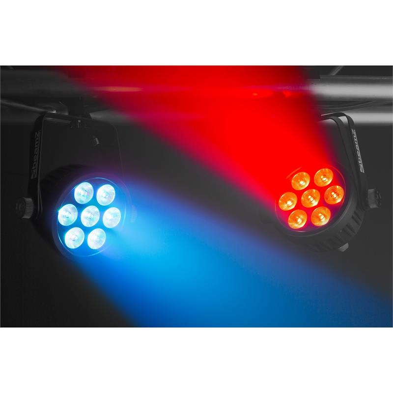 Beamz BAC500, Aluminium, ProPar, 7 x 14 W 7 v 1 LED dióda, RGBA-UV-CW/WW, čierny