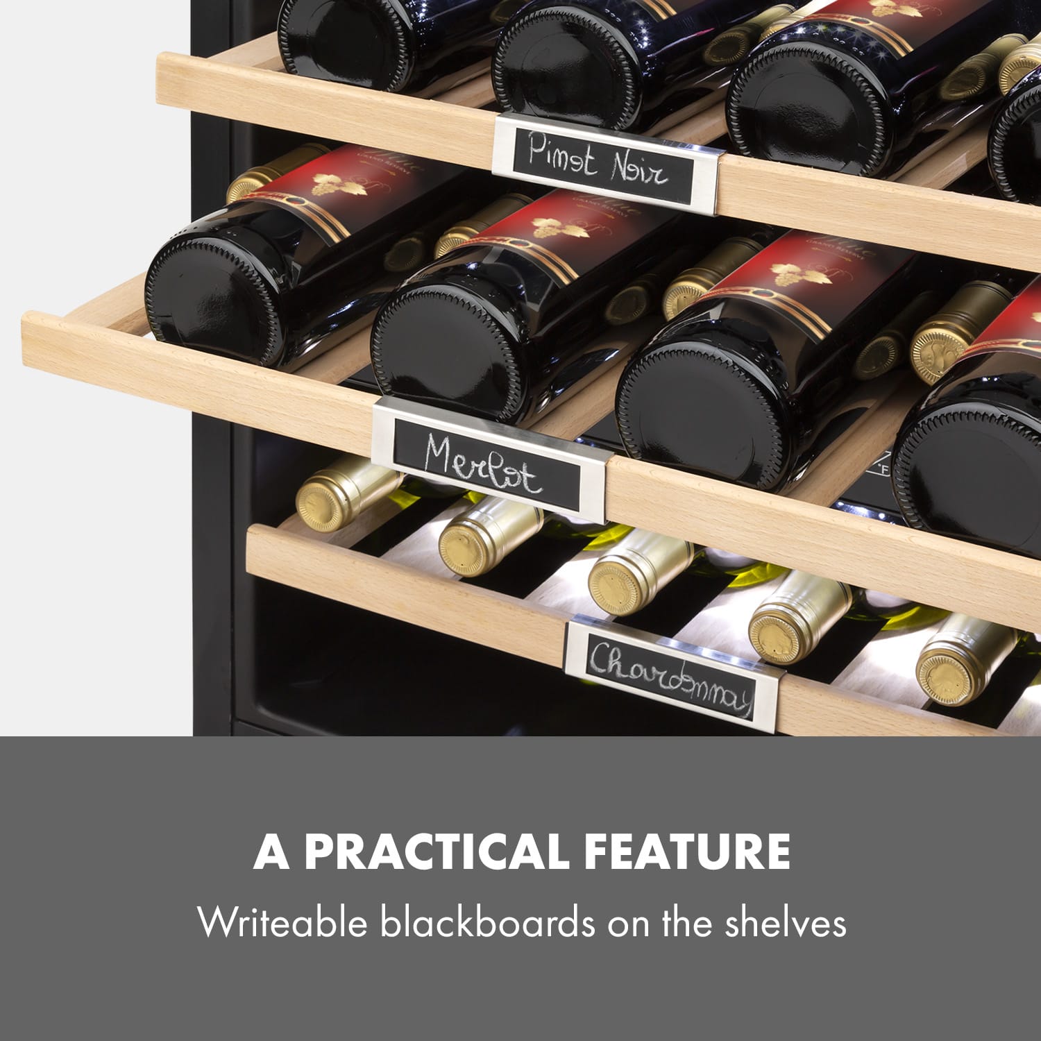 Klarstein Vinsider 36, vinotéka, 94 l, 5-22°C, 2 zóny, nehrdzavejúca oceľ – Obrázok 5