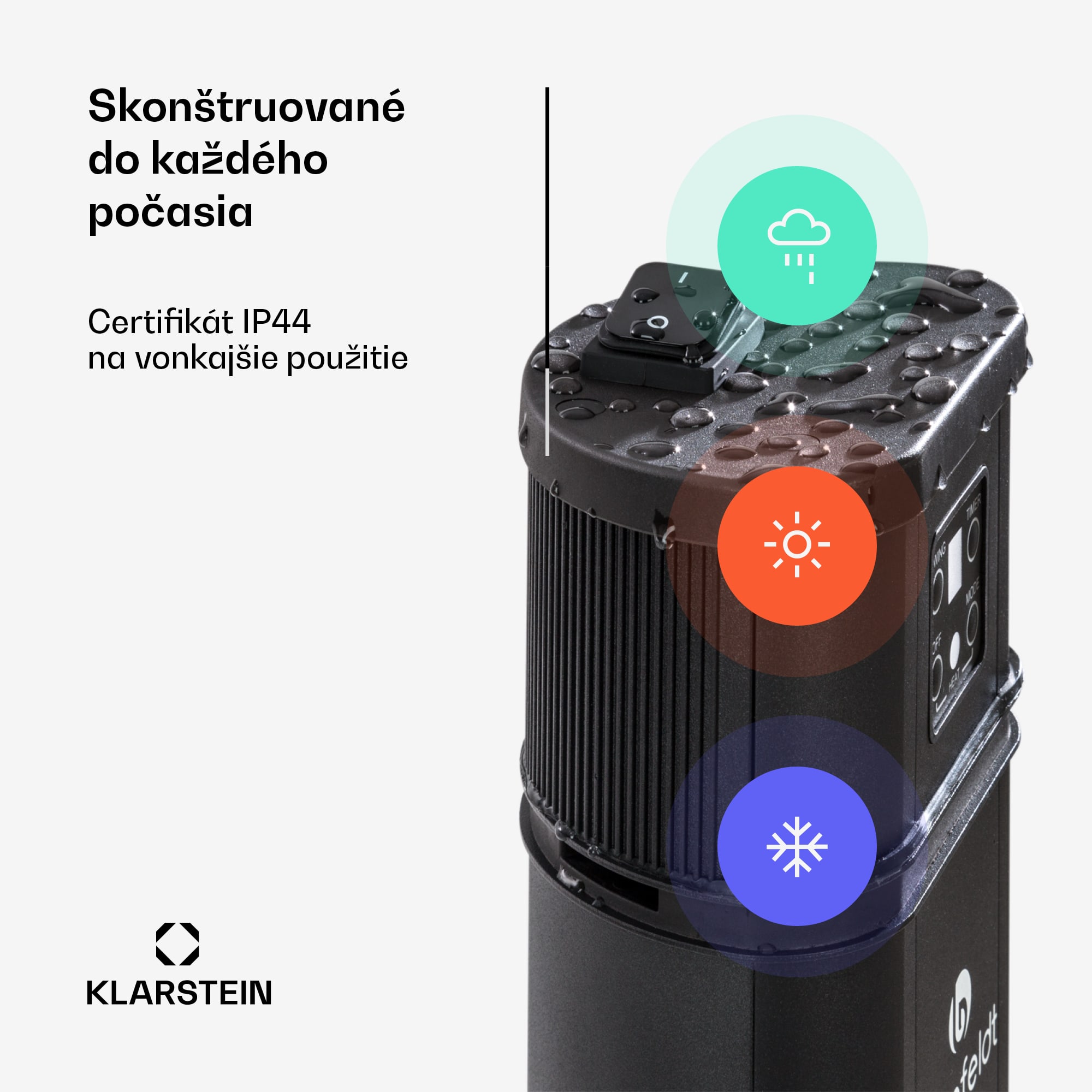 Blumfeldt Heat Guru Plus, infračervený ohrievač, 2000 W, 3 stupne ohrevu, diaľkový ovládač, čierny – Obrázok 5