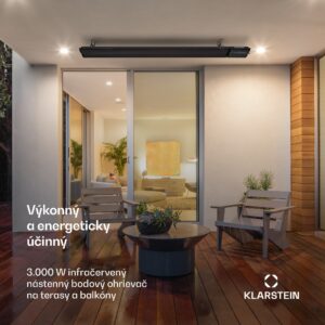 Blumfeldt Cosmic Beam Plus XXL, infračervený ohrievač, 3000 W, IP44, diaľkový ovládač, čierny