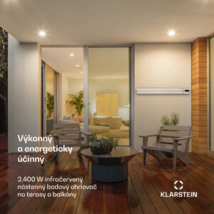 Blumfeldt Cosmic Beam Plus, infračervený terasový ohrievač, 2400 W, IP44, diaľkový ovládač, biely