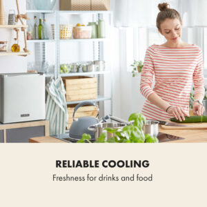 Klarstein Secret Cool, mini chladnička, minibar, 13 l, energet. trieda G, strieborná