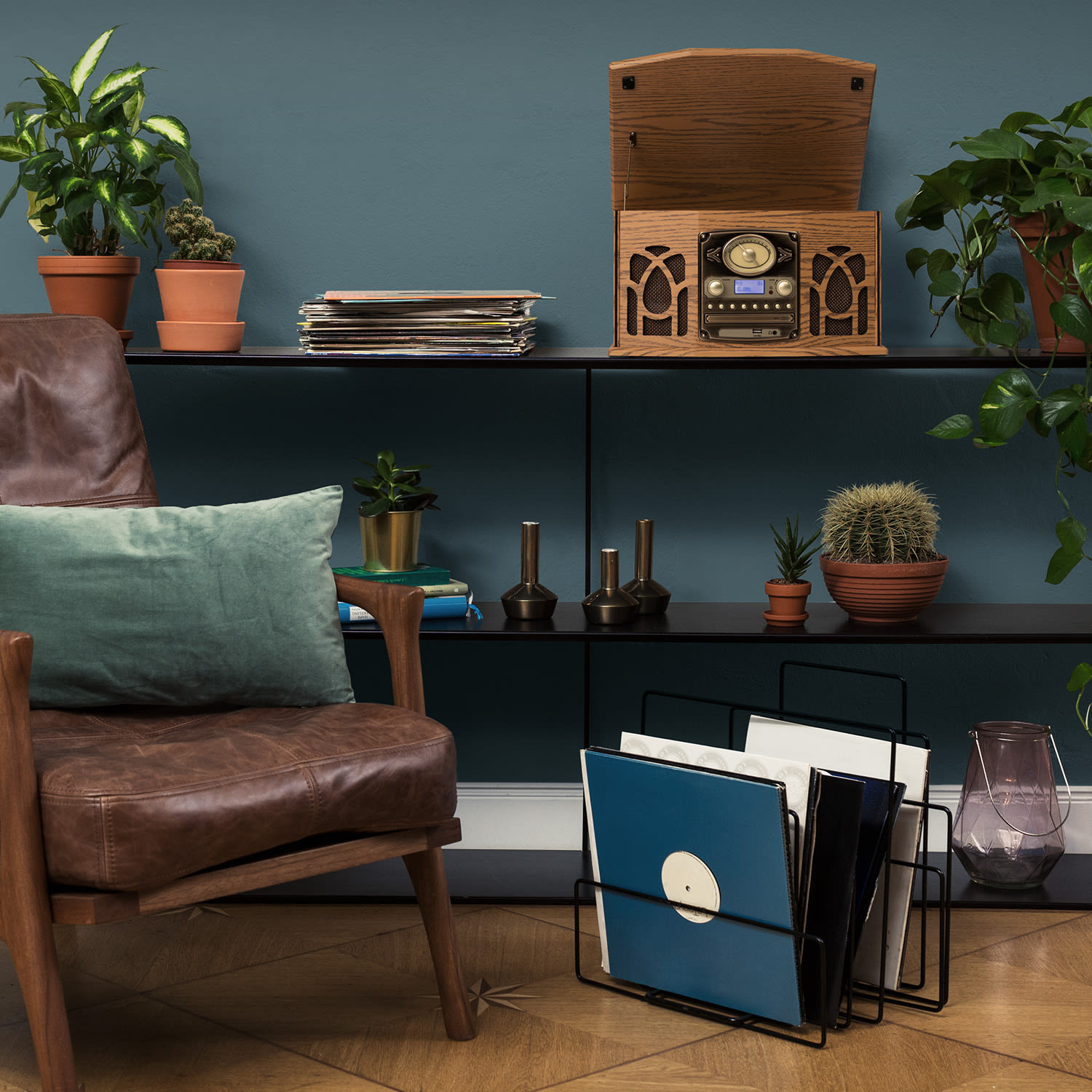 Auna NR-620, DAB, stereo systém, drevo, gramofón, DAB+, prehrávač CD, hnedý