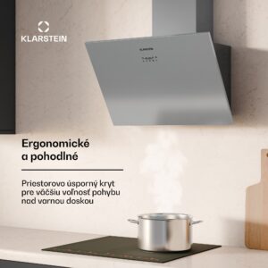 Klarstein Silver Lining 60, digestor, 60 cm, nástenný, 600 m³/h, A, nehrdzavejúca oceľ