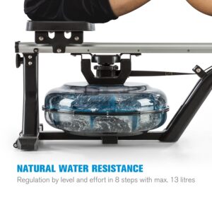 Capital Sports Flow M1, vodný veslovací trenažér, priestorovo úsporný, tréningový počítač, do 150 kg