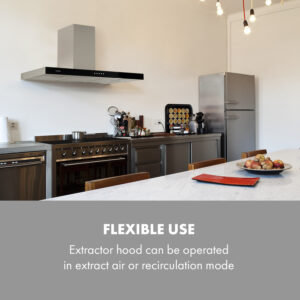 Klarstein Darya, digestor, 90 cm, 310 m³/h, nehrdzavejúca oceľ, strieborný