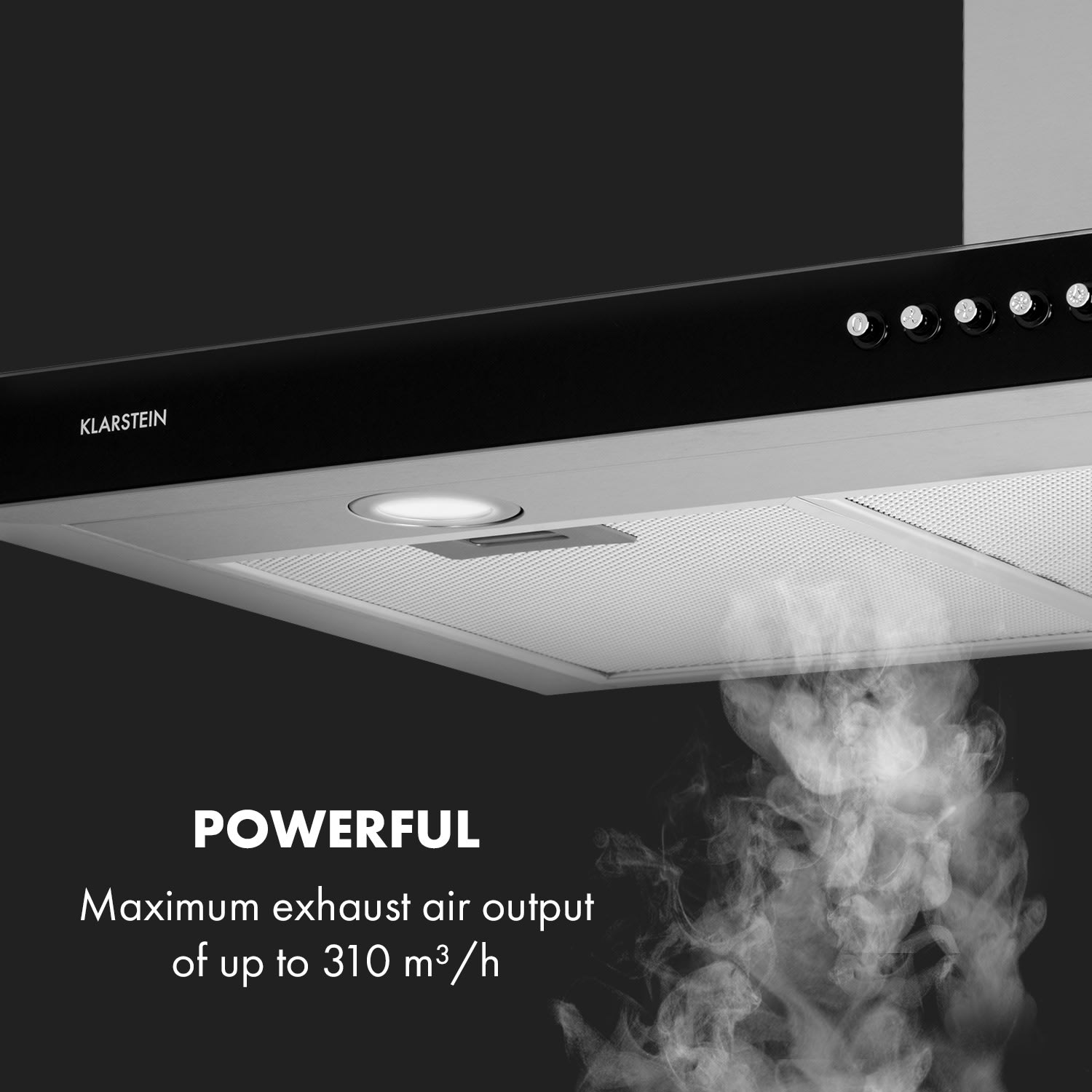 Klarstein Darya, digestor, 90 cm, 310 m³/h, nehrdzavejúca oceľ, strieborný – Obrázok 2