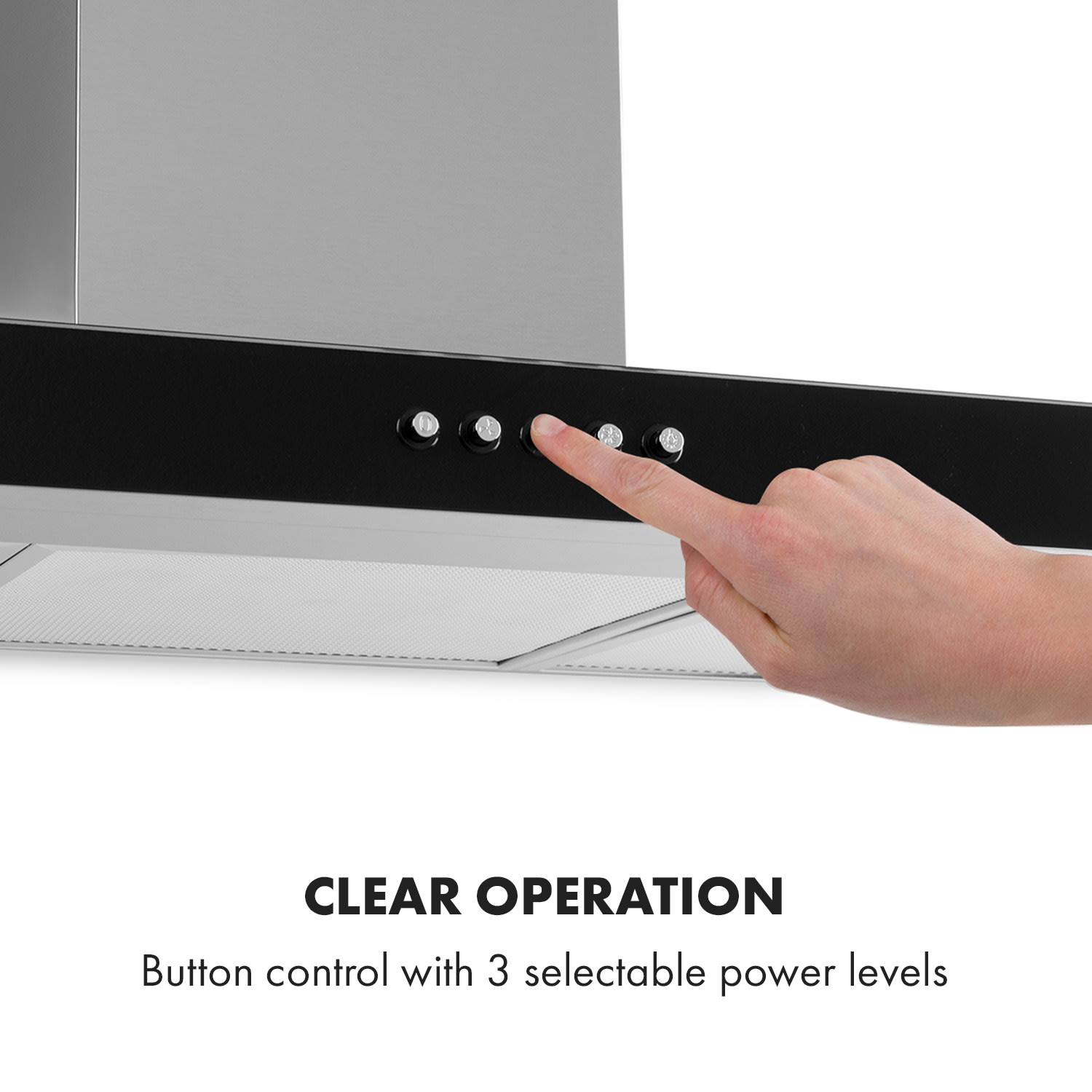 Klarstein Darya, digestor, 90 cm, 310 m³/h, nehrdzavejúca oceľ, strieborný – Obrázok 4