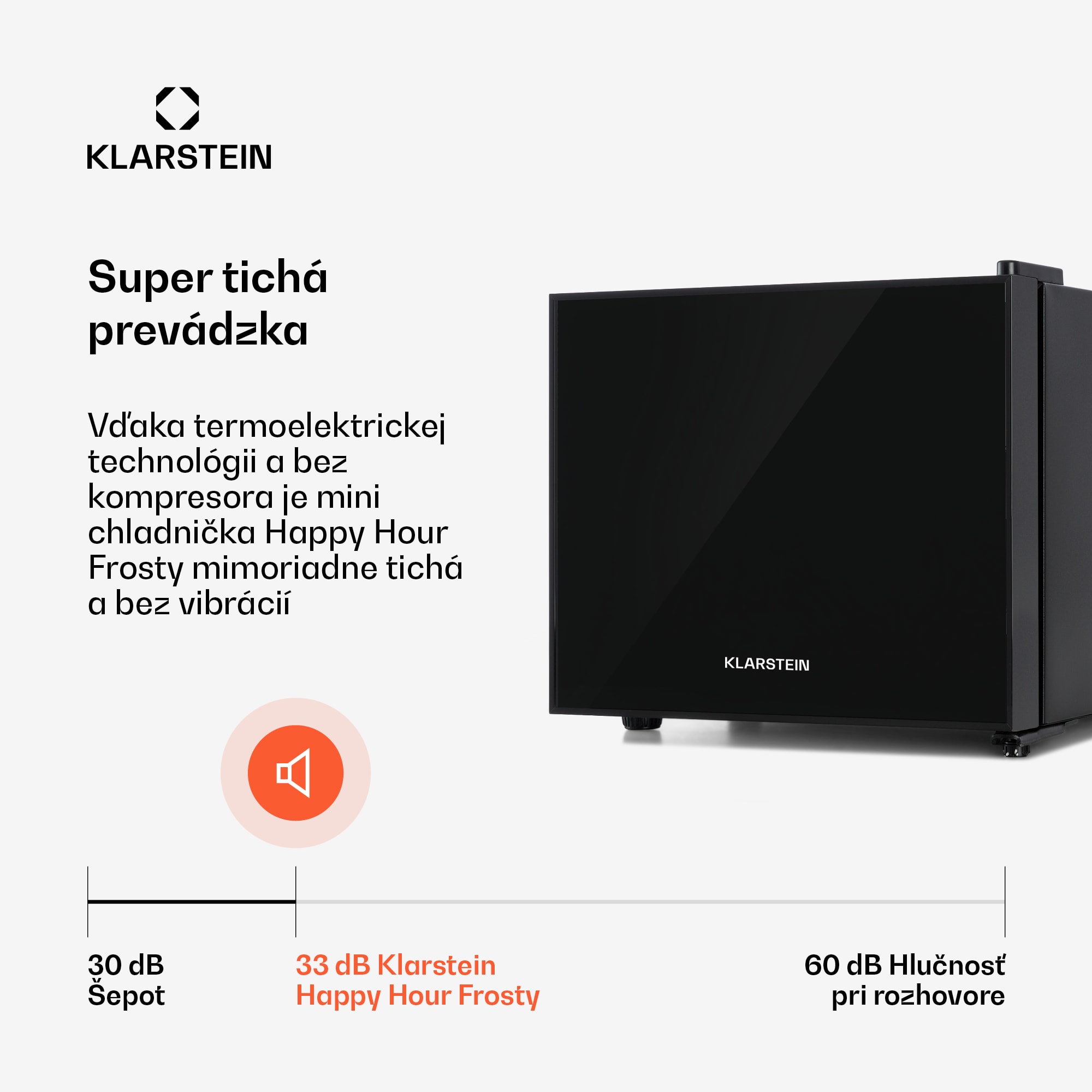 Klarstein Frosty, mini chladnička, 10 l, energet. trieda A, dvere so zrkadlovým sklom, čierna – Obrázok 5