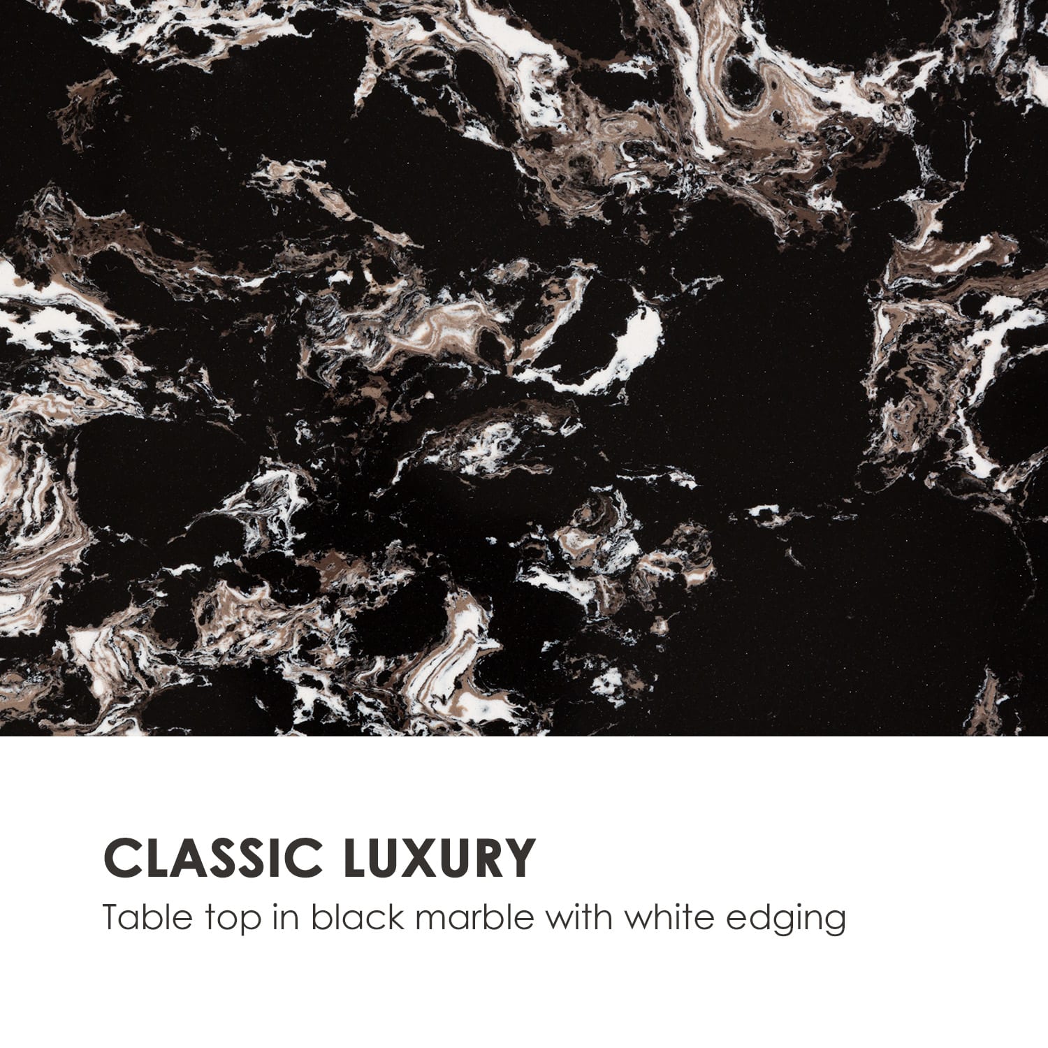 Besoa Black Onyx I, konferenčný stolík, 110 x 42,5 x 55 cm (Š x V x H), mramorový vzhľad, zlatý/čierny – Obrázok 2