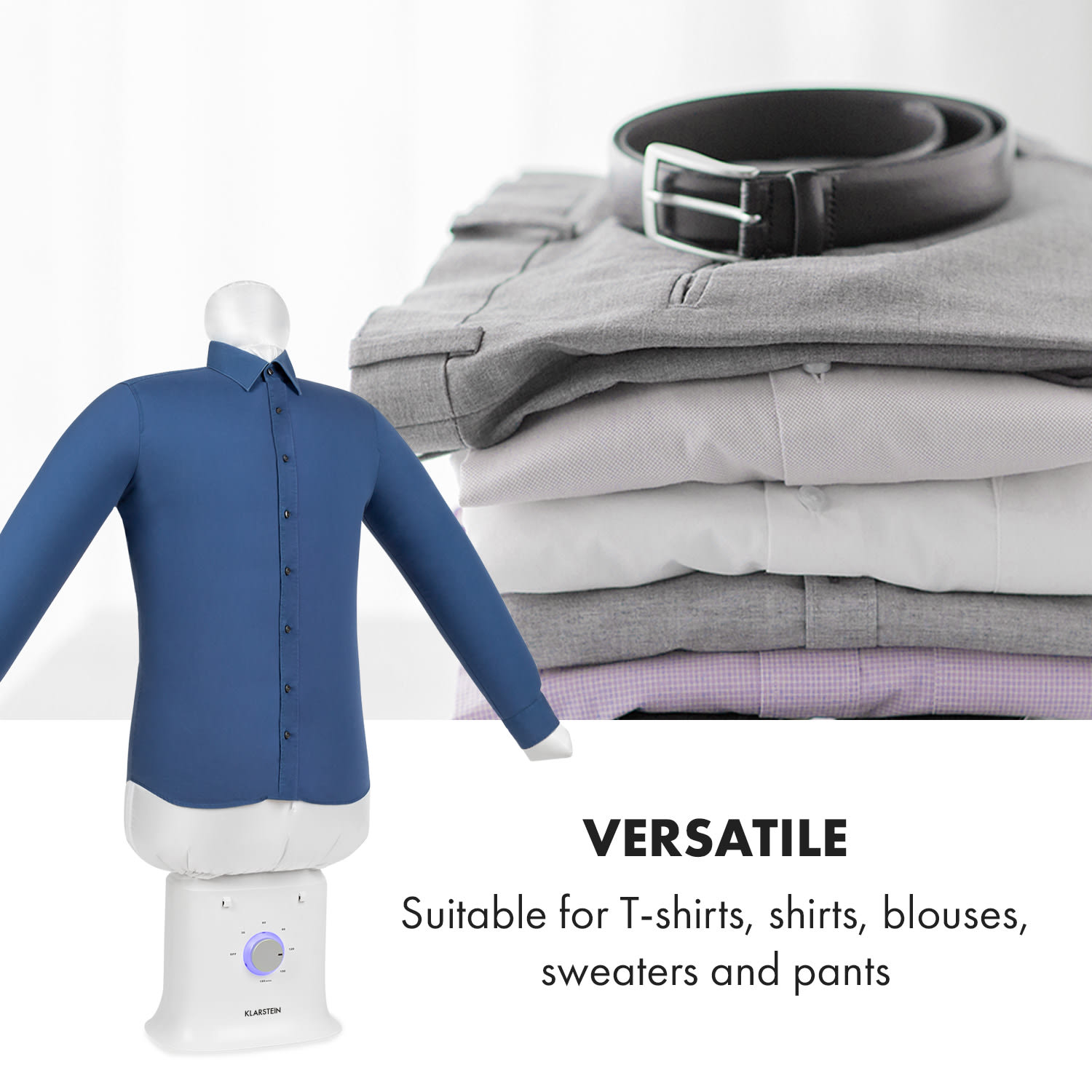Klarstein ShirtButler Deluxe, zariadenie na automatické sušenie a žehlenie, 1250 W