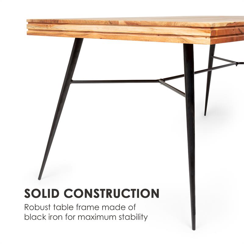 Besoa Vantor, jedálenský stôl, agátové drevo, železná kostra, 175 x 78 x 90 cm, drevo – Obrázok 5