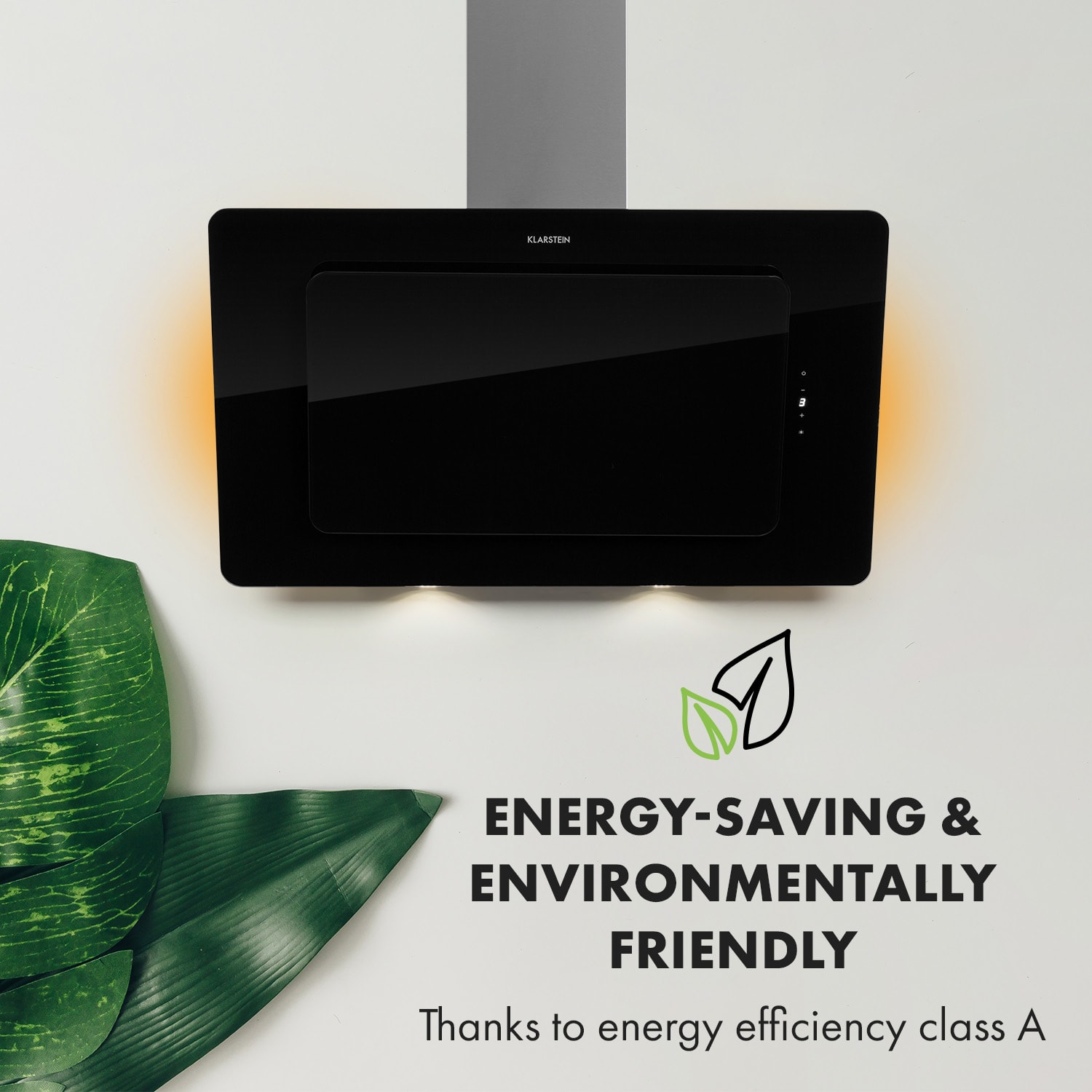 Klarstein Helena 90, digestor, 90 cm, nástanný, 595 m³/h, LED displej, čierny – Obrázok 2