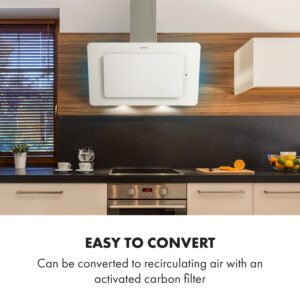 Klarstein Helena 90, digestor, 90 cm, nástanný, 595 m³/h, LED displej, biely