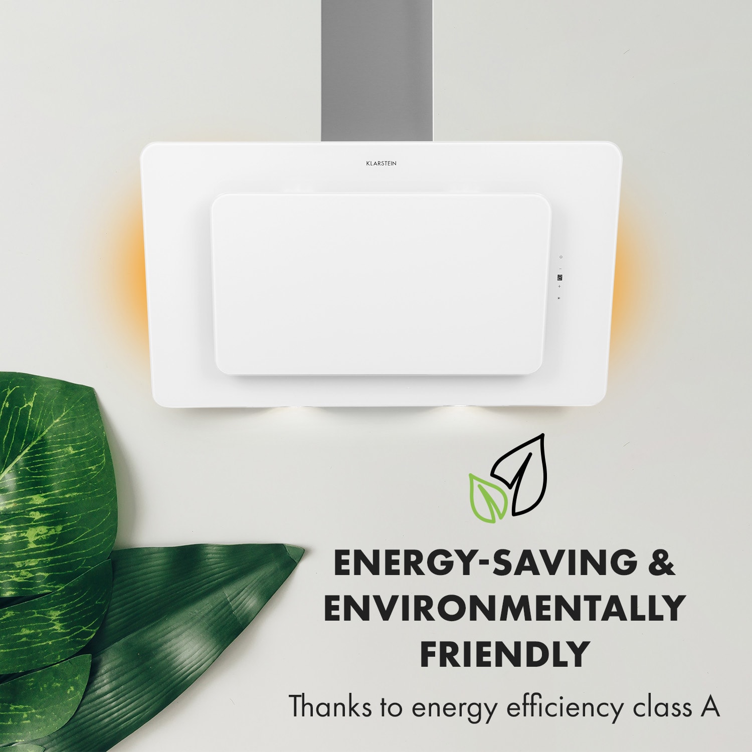 Klarstein Helena 90, digestor, 90 cm, nástanný, 595 m³/h, LED displej, biely – Obrázok 2