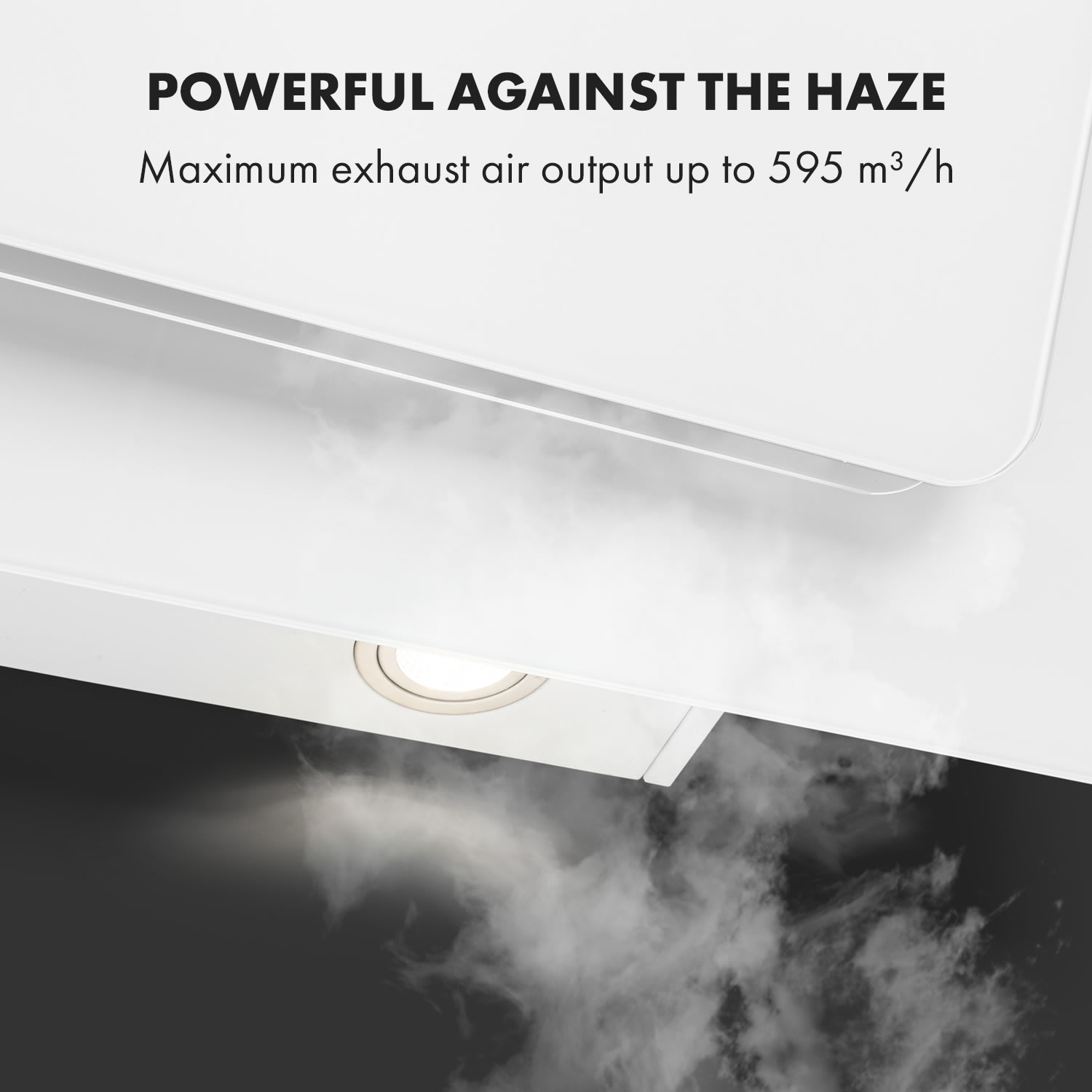 Klarstein Helena 90, digestor, 90 cm, nástanný, 595 m³/h, LED displej, biely – Obrázok 4