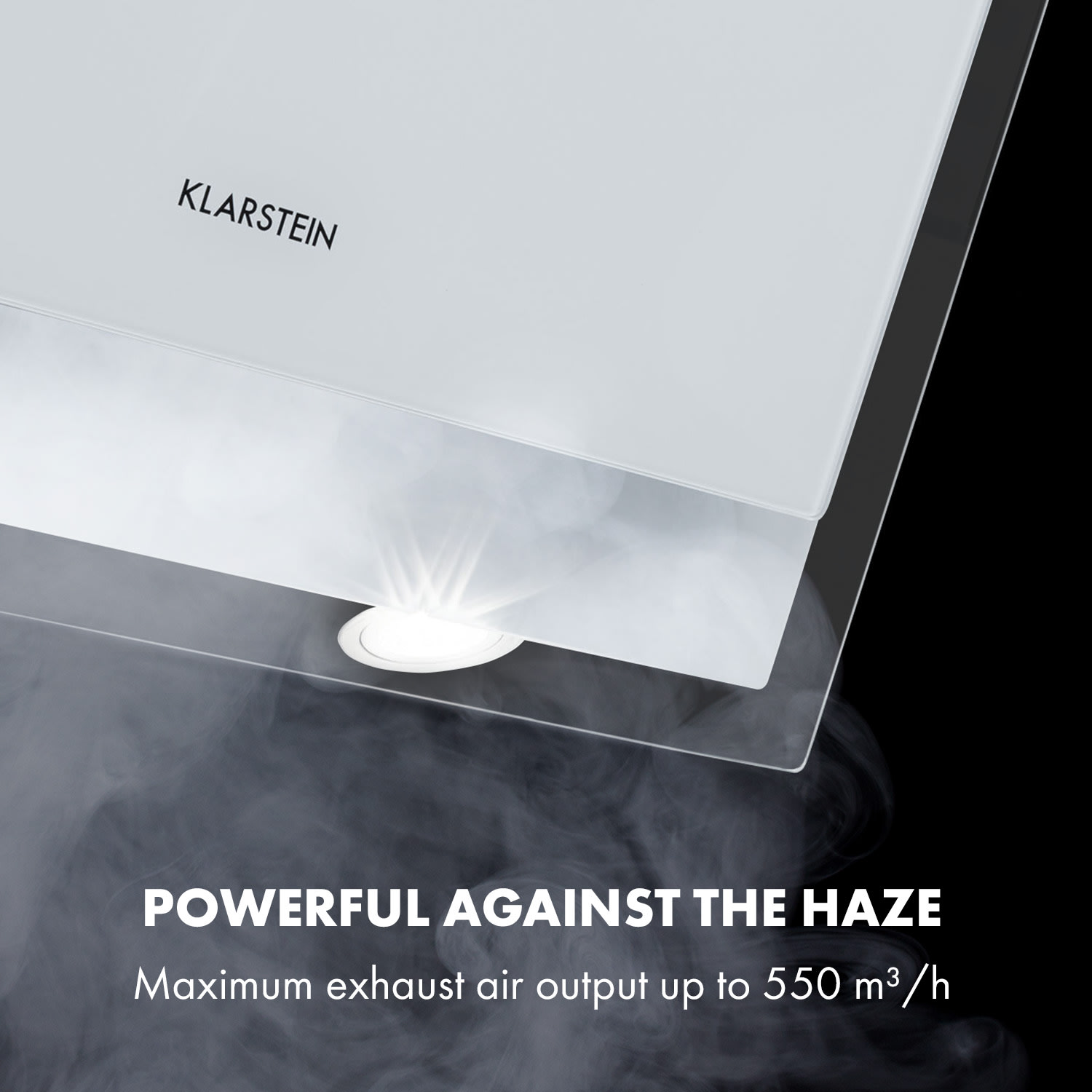 Klarstein Mirage 60, digestor, 60 cm, nástenný, 550 m³/h, A++, dotykový panel, biely – Obrázok 2