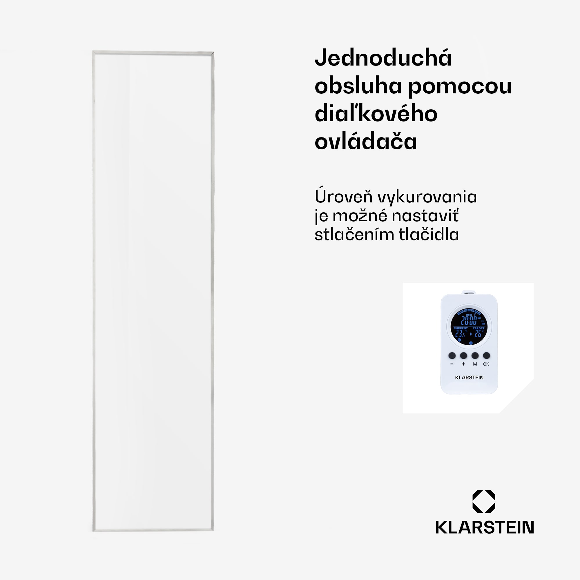 Klarstein Wonderwall Air 36, infračervený ohrievač, 120 x 30 cm, 360 W, nástenná montáž, diaľkový ovládač, biely – Obrázok 3