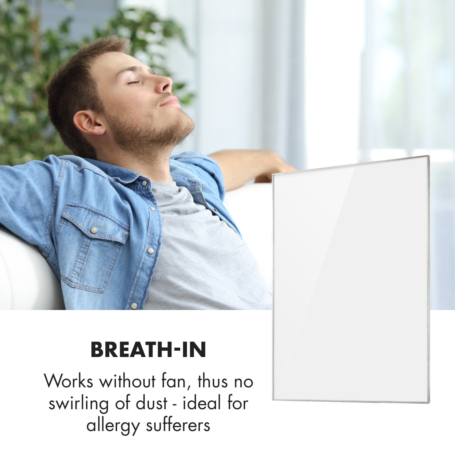 Klarstein Wonderwall Air 96, infračervený ohrievač, 120 x 81 cm, 960 W, nástenná montáž, diaľkový ovládač, biely – Obrázok 4