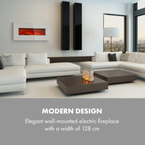 Klarstein Lausanne Long, elektrický krb, 1600 W, 2 úrovne ohrevu, 128 cm