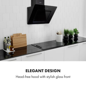 Klarstein Sofia 60, digestor, 60 cm, nástenný, 300 m³/h, dotykové ovládanie, sklenená predná strana, čierny