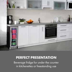 Klarstein Beerlager 56, chladnička na nápoje, 56 l, 20 fliaš, energet. trieda G, nehrdzavejúca oceľ, čierna