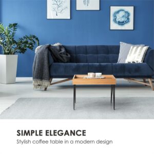 Besoa Big Lyon, konferenčný stolík, melamin/MDF s dubovou dyhou, oceľový rám, čierny