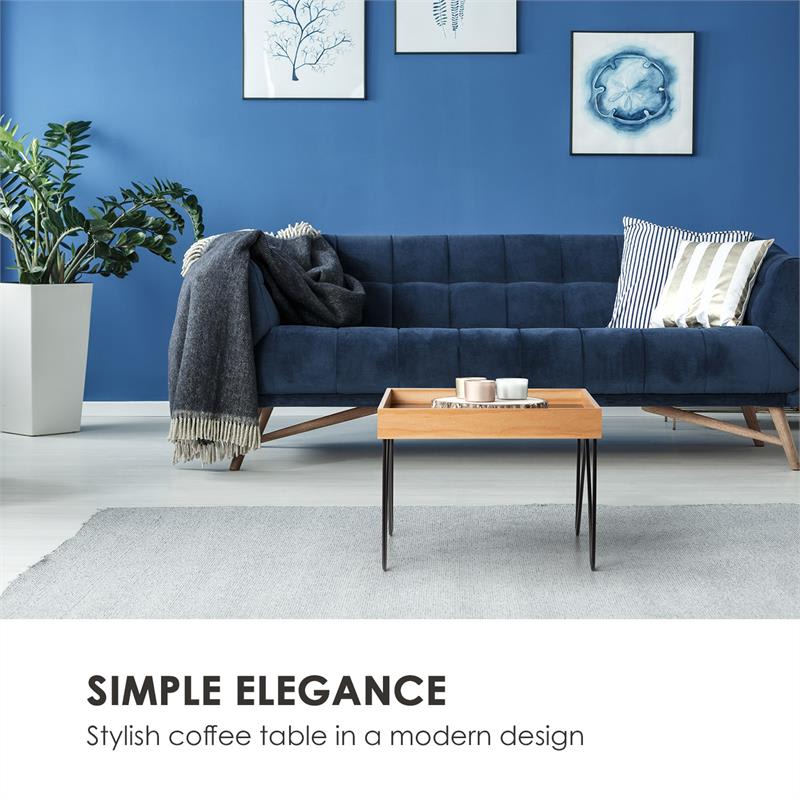 Besoa Big Lyon, konferenčný stolík, melamin/MDF s dubovou dyhou, oceľový rám, čierny