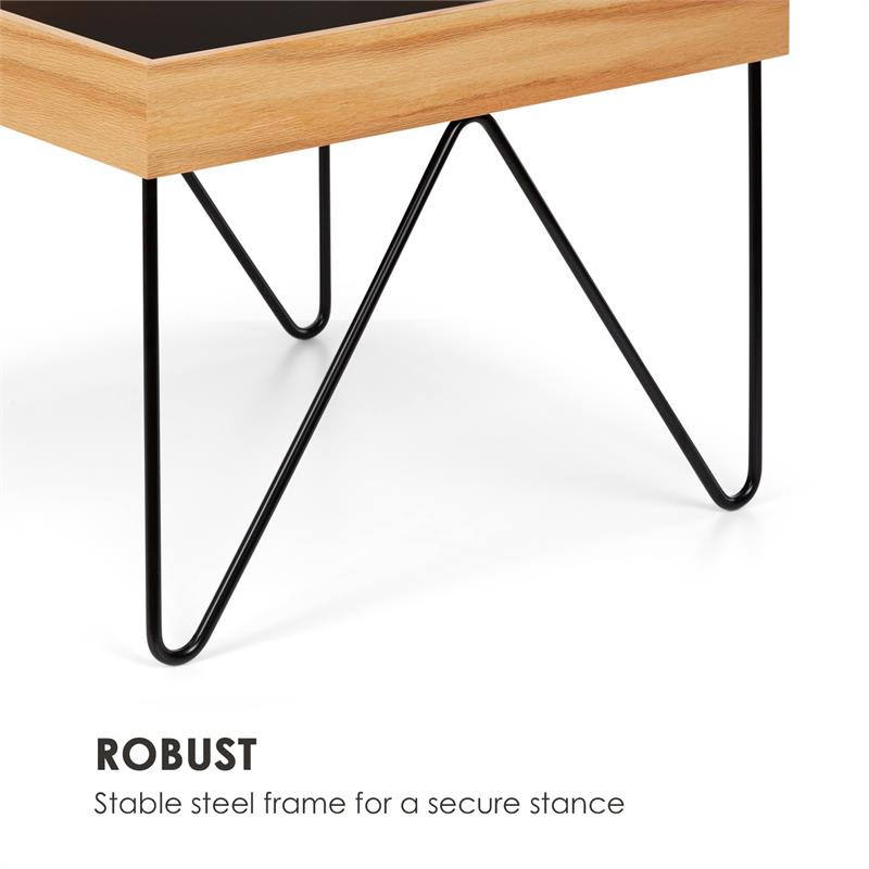 Besoa Big Lyon, konferenčný stolík, melamin/MDF s dubovou dyhou, oceľový rám, čierny – Obrázok 3