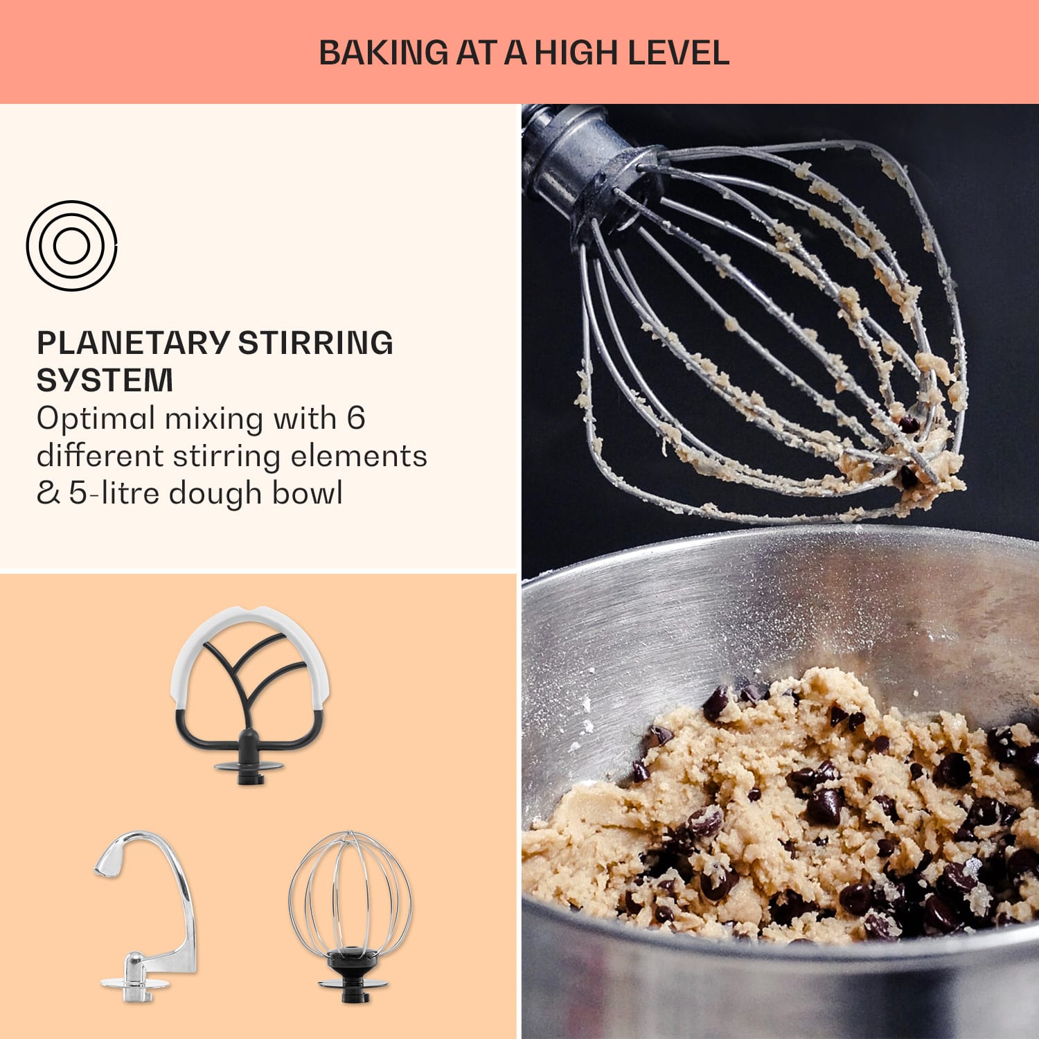 Klarstein Bella Elegance, kuchynský robot, 1800 W, 1,7 PS, 6 stupňov, 5 l – Obrázok 5