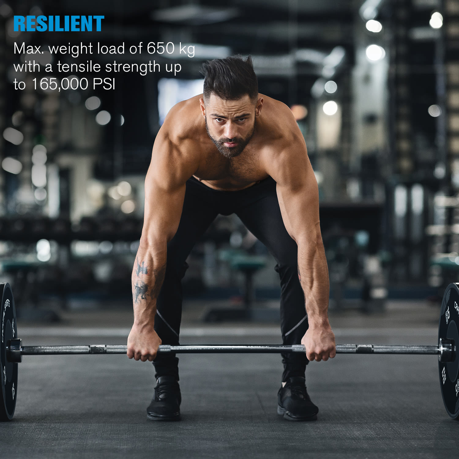 Capital Sports Hybrid Men ECO, obojručná olympijská tyč, 50 mm hriadeľ, 650 kg, oceľ – Obrázok 3