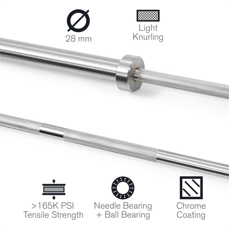 Capital Sports Hybrid Men ECO, obojručná olympijská tyč, 50 mm hriadeľ, 650 kg, oceľ