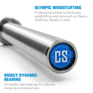 Capital Sports IWF Men, olympijská vzpieračská tyč, 50 mm os, 910 kg, oceľ