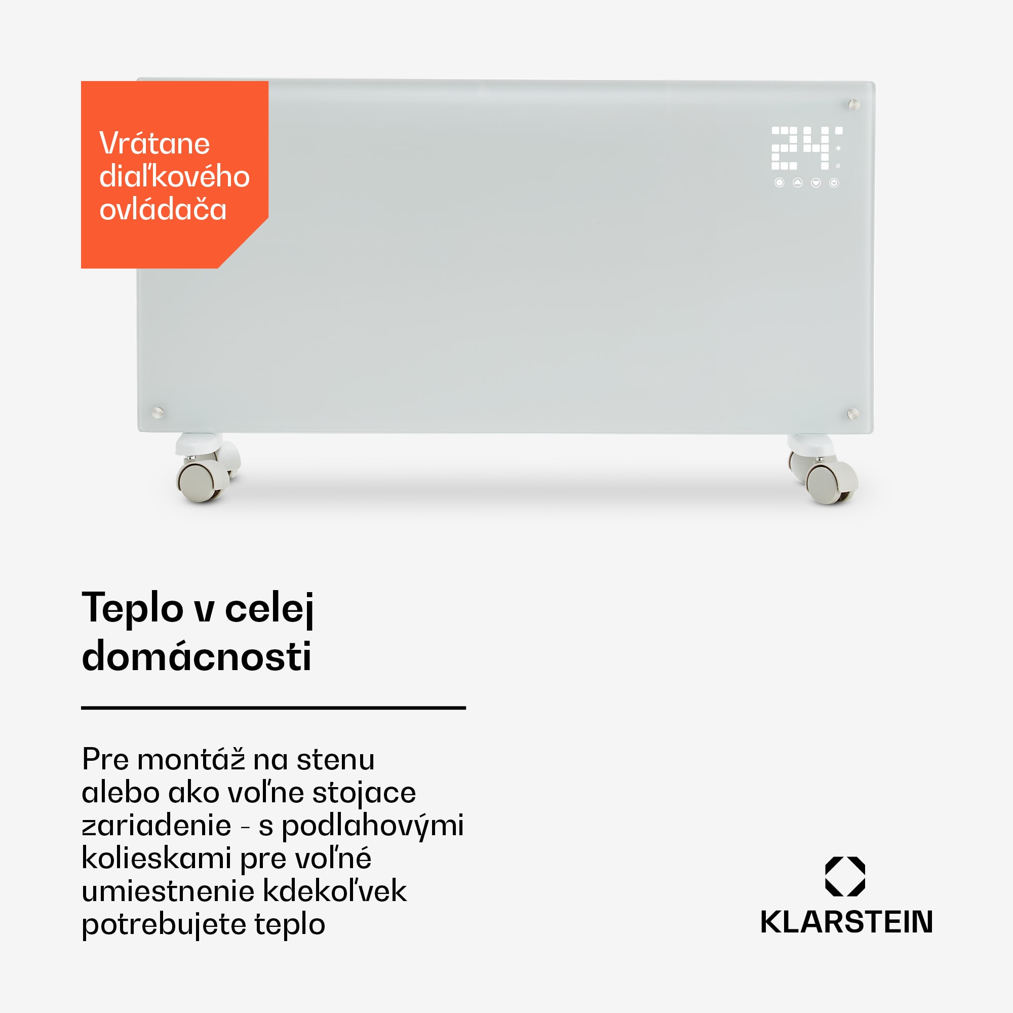 Klarstein Bornholm Smart, konvektor, 2000 W, WiFi, LED displej, časovač, IP24, biely – Obrázok 4