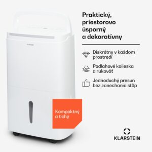 Klarstein DryFy Connect 50 Smart, Odvlhčovač vzduchu, WiFi, Kompresný, 50l / d, 45-55m², Biela