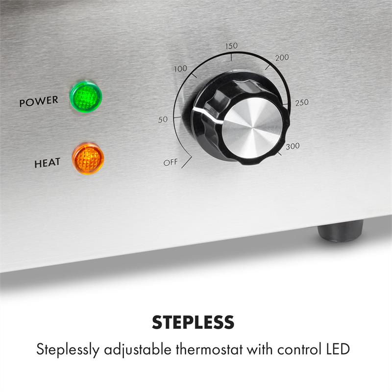 Klarstein Grillmeile 3000G, elektrický gril, 3000 W, grilovacia platňa 54,5 x 35 cm, hladký